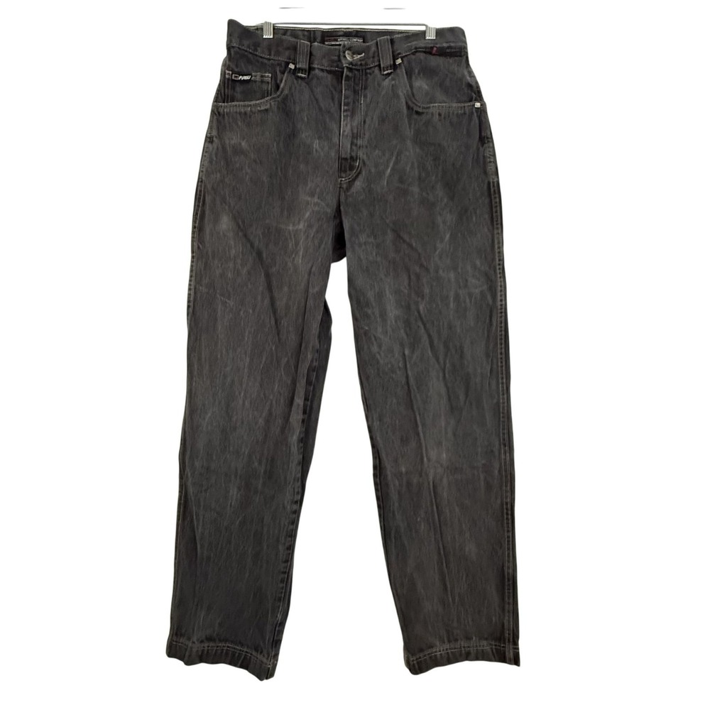 Vintage FUBU The‎ Collection Jeans Mens 34 Faded Black Denim Baggy Y2K 32x31